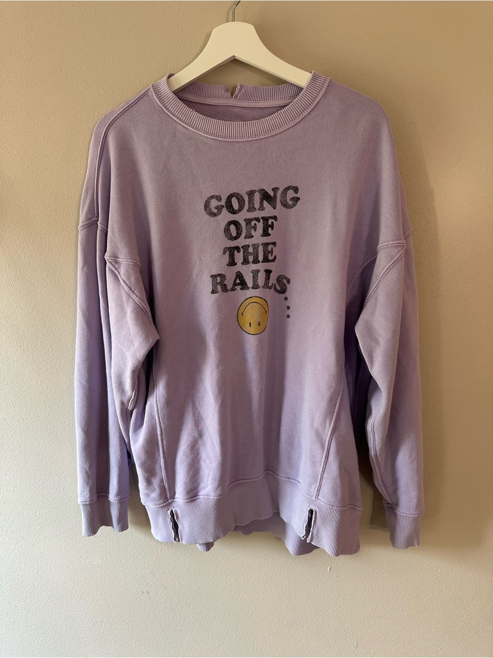 aerie Lavender Crewneck Sweatshirt with Logo Tag